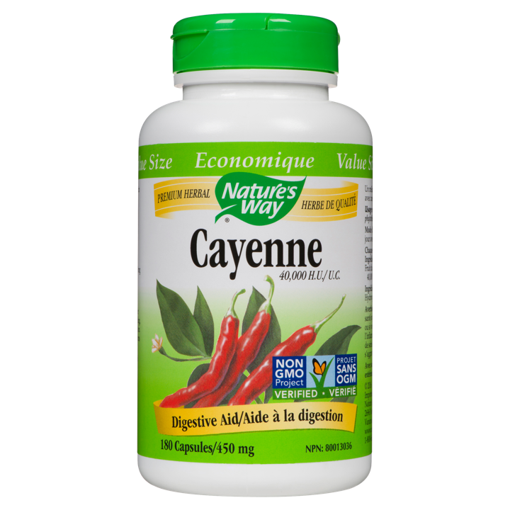 Cayenne 40,000 HU - 450 mg - 180 capsules