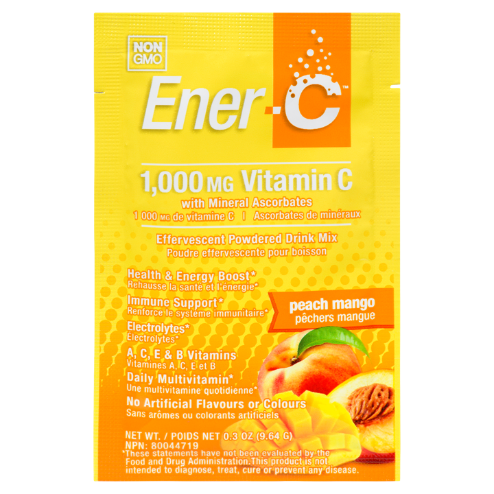 Vitamin C Effervescent Powdered Drink Mix - Peach Mango 1,000 mg - 9.64 g