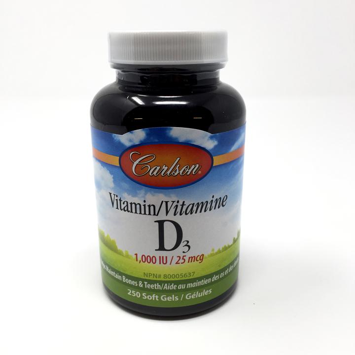 Vitamin D3 1000IU - 250 soft gels