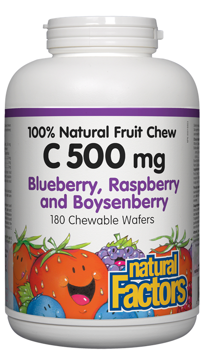 100% Natural Fruit Chew C - Blueberry, Raspberry and Boysenberry 500 mg