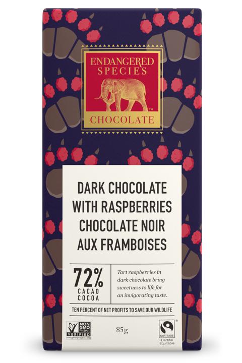Chocolate Bar - Dark Chocolate with Raspberries - 85 g