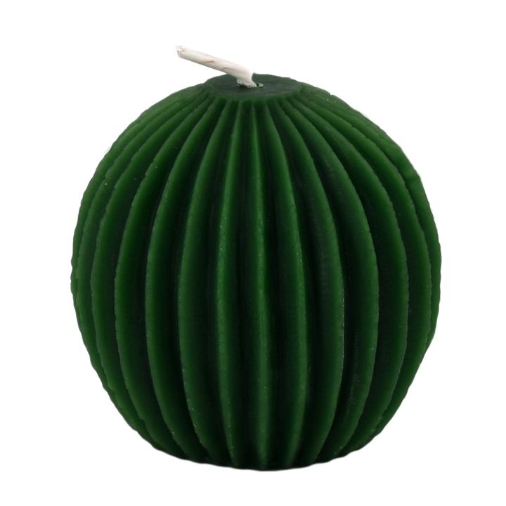 Candle Fluted Sphere Forest Green 