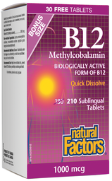 [10602700] B12 Methylcobalamin - 1,000 mcg - 210 tablets
