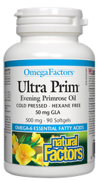 [10007314] OmegaFactors Ultra Prim Evening Primrose Oil - 500 mg - 90 soft gels