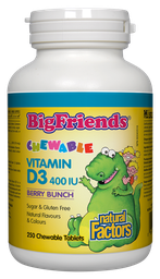[10603500] Big Friends Chewable Vitamin D3 400 IU Berry Bunch - 250 chews
