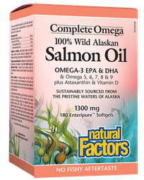 [10602400] Wild Alaskan Salmon Oil - 1,300 mg - 180 soft gels
