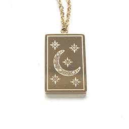 [11094641] Star Moon Necklace Gold