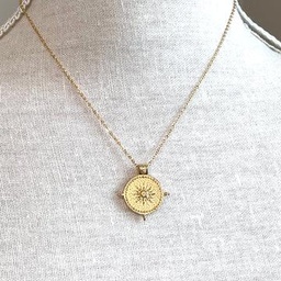 [11094636] Sun Pendant Necklace Gold