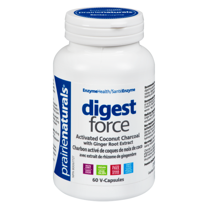 Digest Force Activated Coconut Charcoal with Ginger Root Extract - 60 capsules