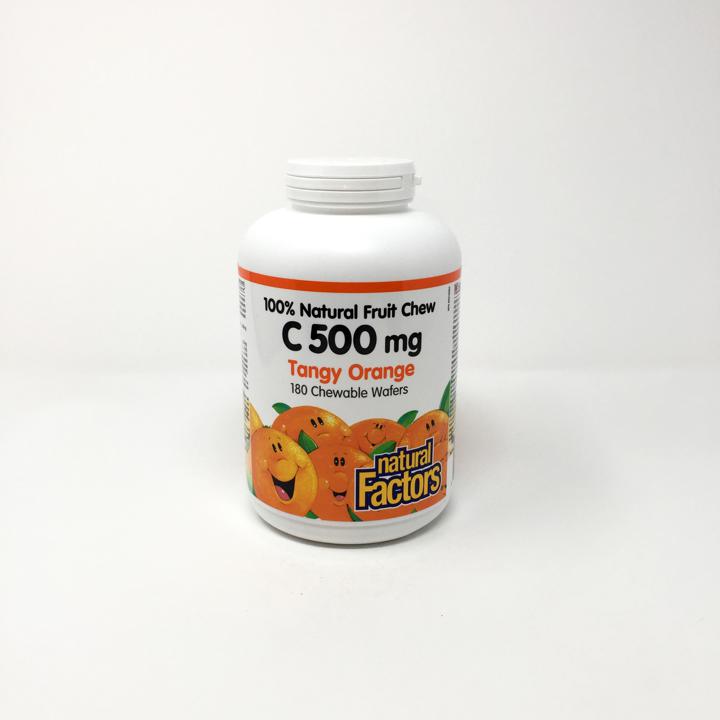 100% Natural Fruit Chew C - Tangy Orange 500 mg - 180 chews