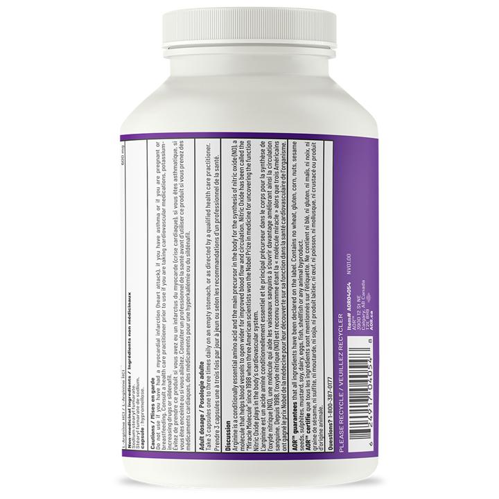 Arginine - 600 mg - 180 veggie capsules
