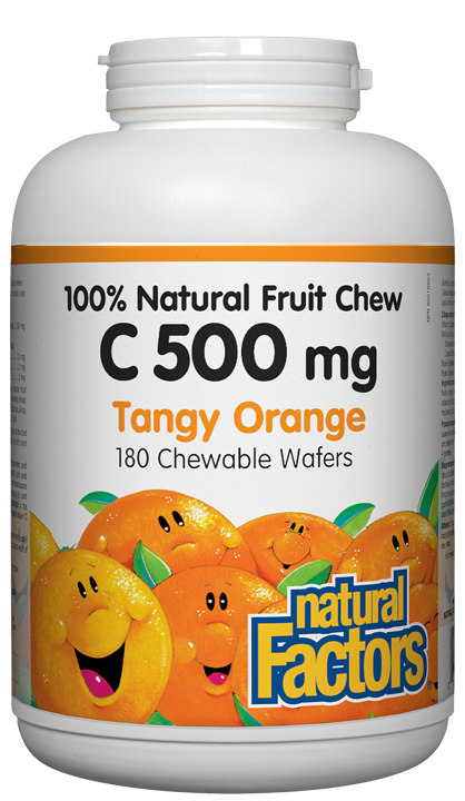 100% Natural Fruit Chew C - Tangy Orange 500 mg