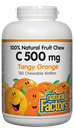 100% Natural Fruit Chew C - Tangy Orange 500 mg