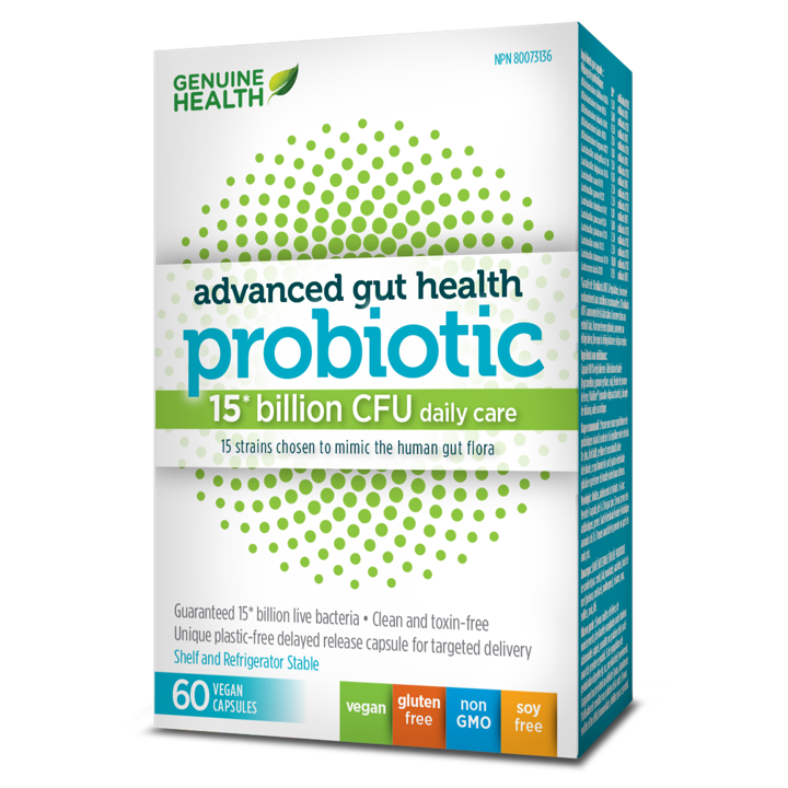 Advanced Gut Health Probiotic - 15 Billion CFU - 60 veggie capsules