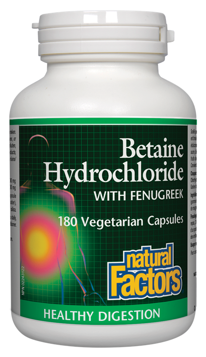 Betaine Hydrochloride - 180 veggie capsules